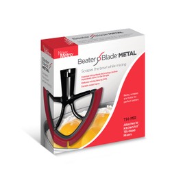 New Metro Design Beater Blade Metal TH-MR Compatible with KitchenAid 4.5-5 Qt Tilt-head Stand Mixer, Red