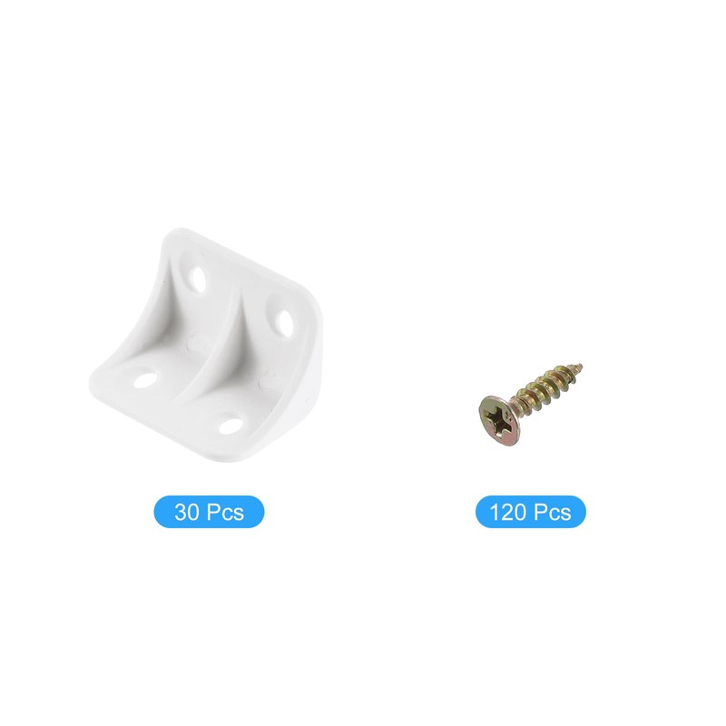 sourcing map 12Pcs 90 Degree Plastic Corner Braces, 23x35.5x23mm Nylon