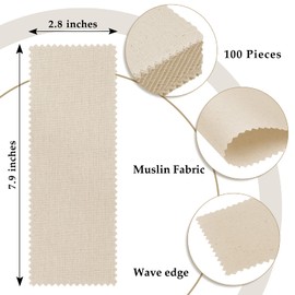Whaline Fabric Wax Strip Natural Muslin Epilating Strips Large Waxing Strips Pre-Cut Cotton Strips for Body Facial Hair Removal Women Men Arms Legs, 100 Pieces, 2.8 x 7.9 Inch