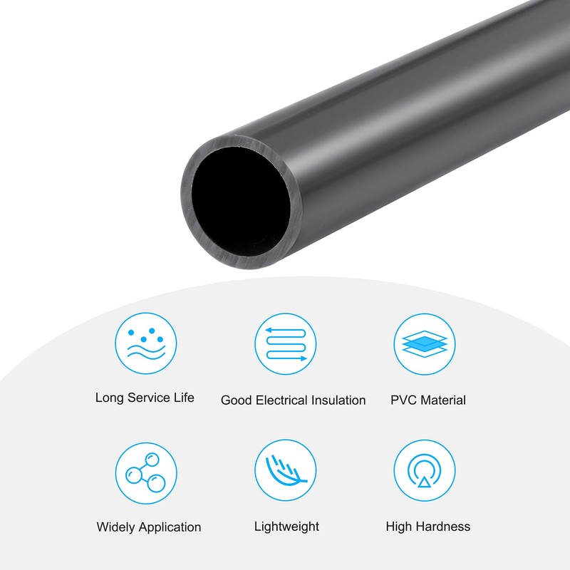 sourcing map PVC Rigid Round Pipe 16mm ID 20mm OD