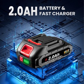 20V Auto Hammer Kit includes 2.0Ah Lithium Battery, 2 Sleeve and Carrying Case, Palm Nailer Cordless