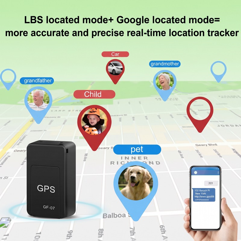 GF07 Mini Magnetic GPS Tracker - Real-Time Portable Tracking Device