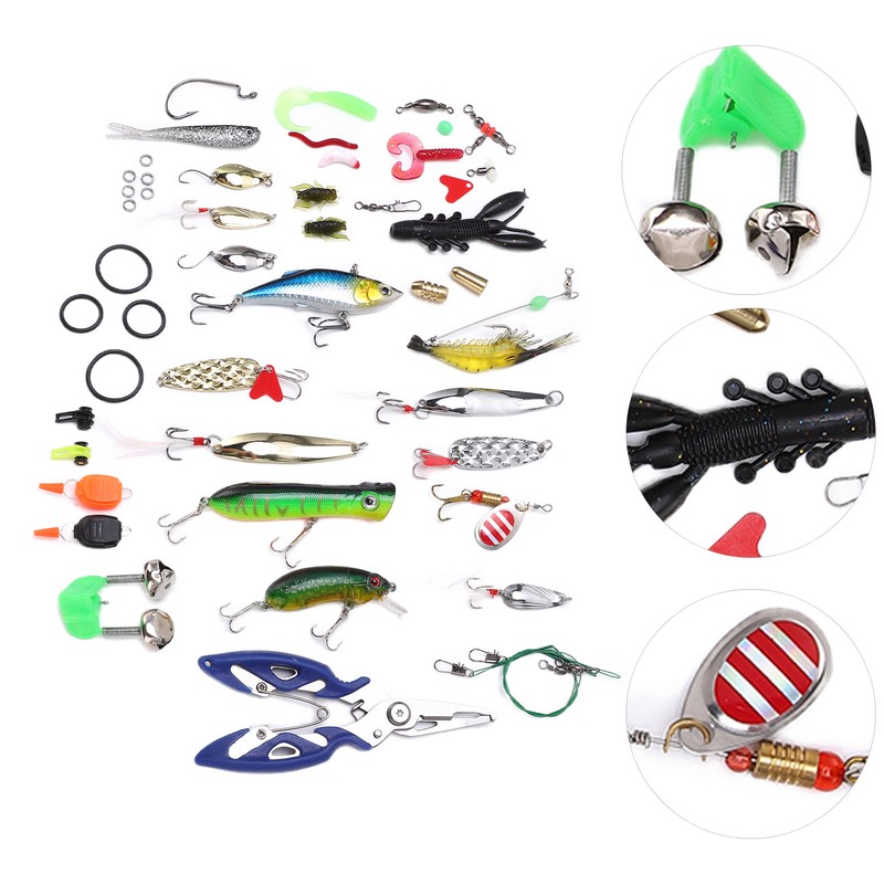 106pc Multifunctional Fishing Tackle Kit Metal Spoon Fishing Mixed Hard
