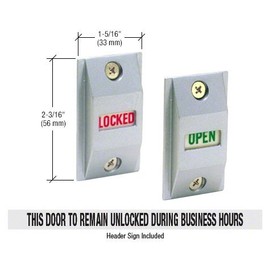 CRL Satin Aluminum Finish Open/Locked Lock Indicator Set Slide Down = "OPEN"