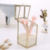 L-Lei Makeup Brush Holder with Lid,Clear Glass Makeup Brush Organizer