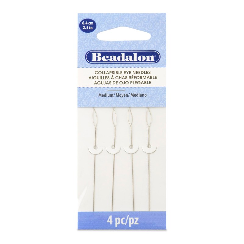 Beadalon Collapsible Eye Beading Needles, Medium 0.36 mm / .014
