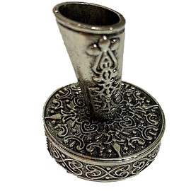 (ST TS) Silver Antique Retro Metal Fountain Pen Holder Ballpoint Pen Stand Stand
