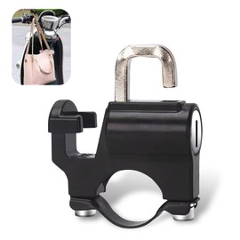 Merdege Motorcycle Helmet Lock, Aluminum Alloy Locks with 2 Keys, Bike Helmet Accessories, Universal for Motorbike Scooter Street Bike Handlebar or Luggage Rack, for 0.78-1In Handle Diameter (Black)