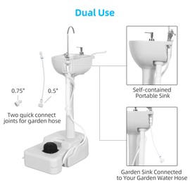 YITAHOME Upgraded Portable Sink Camping Hand Washing Station with 17 L Wash Basin Stand, Rolling Wheels, Soap Dispenser, Towel Holder, for Garden, Outdoor, Travel, Boat, Gather, Indoor, Worksite