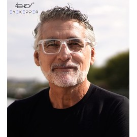 Eyekepper Oversized Reading Glasses Square Large Frame Readers for Men and Women - Transparent +5.00