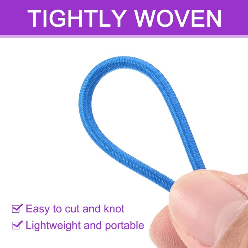 DMiotech 4.8mm Shock Cord, 7.6 M Blue Bungee Cord Tent