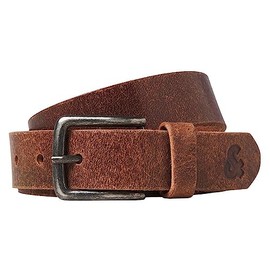 JACK & JONES Jacian Men's Leather Belt, Cognac
