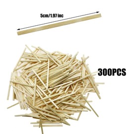Cayway 300 Pieces Miniature Wooden Sticks Wooden Dowels Unfinished Hardwood Strips Natural for DIY Craft Model Making Production of Railing Houses (50 mm x 2 mm x 2 mm)