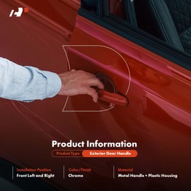 A-Premium Upgraded Metal Exterior Door Handles Compatible with Dodge Ram 1500 2002-2008, Ram 2500 2003-2009, Ram 3500 2003-2010, Ram 4500 5500, Dakota & Mitsubishi Raider, Chrome, 2-PC Set, Front Side