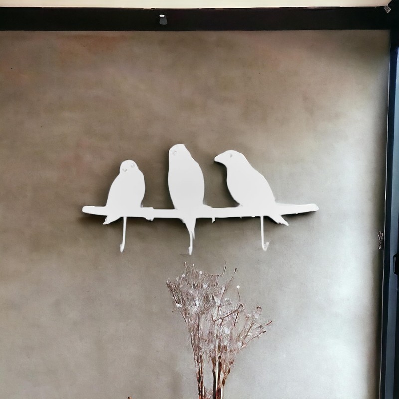 ROCKING GIFTS Weifl Pajaros Wall-Mounted Coat Rack with 3 Hooks