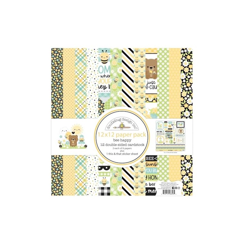 Doodlebug Bee Happy Collection Bundle - 12 x 12 Double