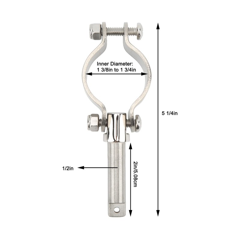 Stainless Steel Clamp On Rowing Lock, 1 Pair Rowing Lock