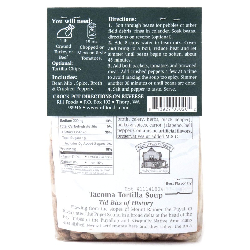 Rill Foods Tacoma Tortilla Bean Soup Mix 16 oz