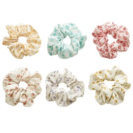 [SEISEI] Japanese Style Scrunchie Simple Women's Girls Hair Elastic Black Cute Scrunchie Hair Accessory Large Hair Closure Scrunchie Set, Beautiful, Adult, Elegant, Wedding, 3/4/5/6/7 Piece Set, Set