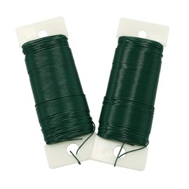 Honbay 2 Rolls of 22 Gauge Sturdy Flexible Green Floral Wire - Paddle Wire for Wreaths, Christmas Trees, Ornaments Hanging, and Crafts - 38 Yards/Roll