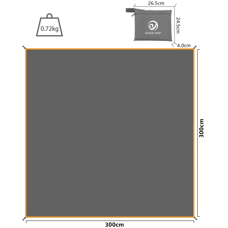 Tent Sheet, Ground Sheet, Waterproof Index 3,000 mm, Lightweight, Storage