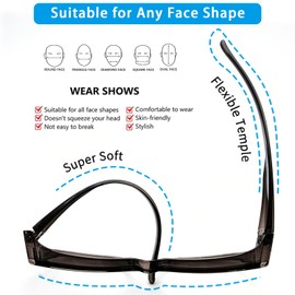 Sehnsucht Anti Fog Over Glasses Safety Glasses Fit Over Prescription Eyeglasses Anti Blue Light Protection Tinted Goggles for Men Women 8602 Grey