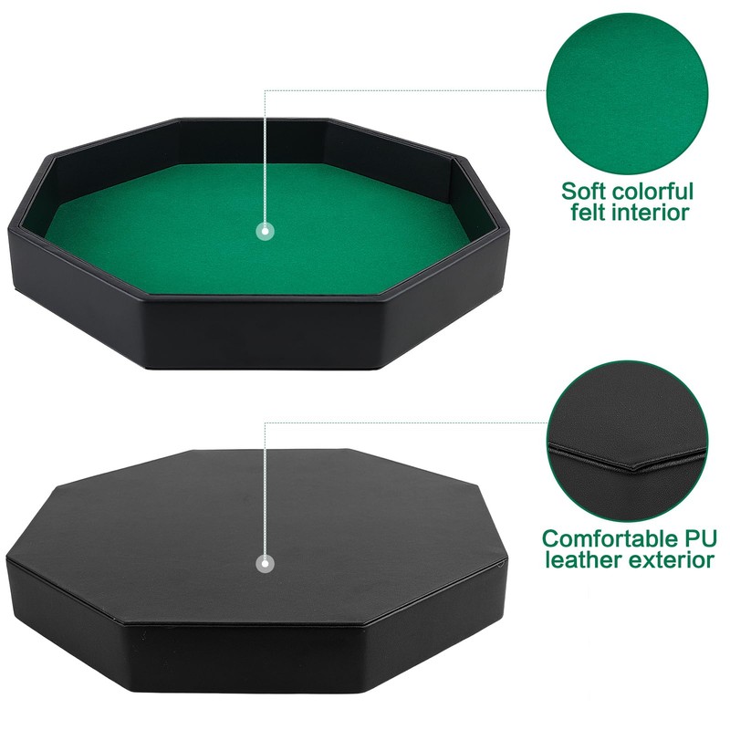 Gesserit Dice Board with Felt Pad, Green Felt Lined PU