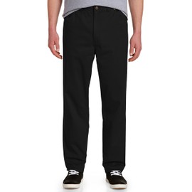 Harbor Bay by DXL Men's Big and Tall Continuous Comfort Pants Black 58 x 28