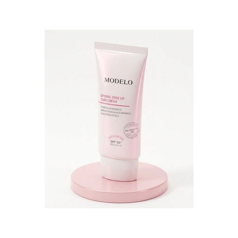 as a model MODELO Spring Tone-Up Sun Cream 50ml (SPF50+