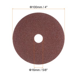 sourcing map 25pcs 80 Grit Aluminum Oxide Resin Fiber Discs 4"x5/8" Metal Sanding Grinding Discs for Angle Grinding Machine Polishing and Grinding Metals, Wood, and Fiberglass