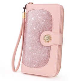 Ausein Carteras para Mujer de Piel, Monedero de cuero con Bloqueo RFID, Tarjetero Moda de Gran Capacidad con Cremallera, Billetera para Móvil de Dama Originales Minimalista, Regalo para Chica y Mujer