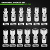 TecoTek 12-Piece 1/4-Inch Drive Metric Universal Joint Socket Set, Swivel