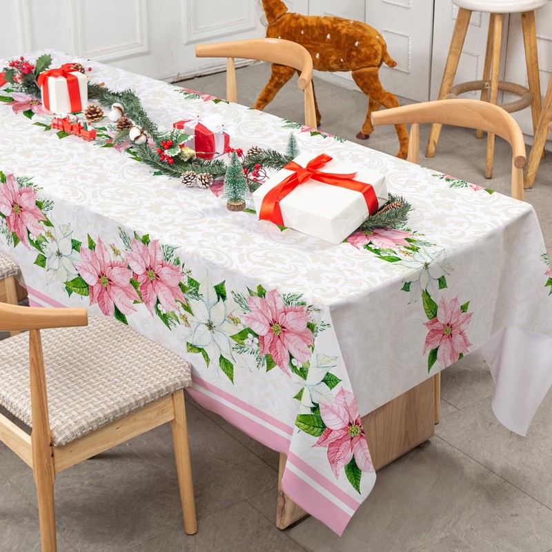AnyDesign - Mantel de Navidad de 60 x 104 pulgadas,