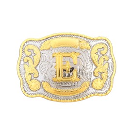 xinqida Fashion Cowboy Belt Buckles for Men Initial Letters A to Z Western Belt Buckle,Gold