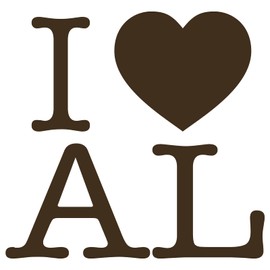 I Heart (Love) Alabama AL - 5.0"x5.0" - Vinyl Decal Sticker Bumper Window Oval State