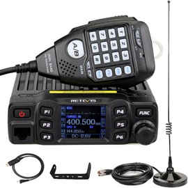 Retevis RT95 Dual Band Mobile Radio, Long Range Ham Radio with Antenna, 180 Degree Rotatable LCD Display, Mic Gain, Chirp, DTMF, 2m 70cm Mini Mobile Transceiver for RV Camping