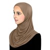 Big Girls Hijab Tan Cotton Amira Muslim Kids Head Scarf