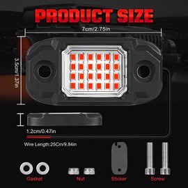 LY8 4 Pods Red Rock Lights LED Waterproof Neon Trail Rig Lamp Underglow Lights for Car Truck Motorcycle Boat SUV ATV UTV (Red)