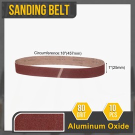 CoCud 1 x 18 Inch Sanding Belt, 10 Pcs 80 Grit Knife Sharpener Belts Work Sharpening for Belt Sander Knife Carving Tool Metal Working