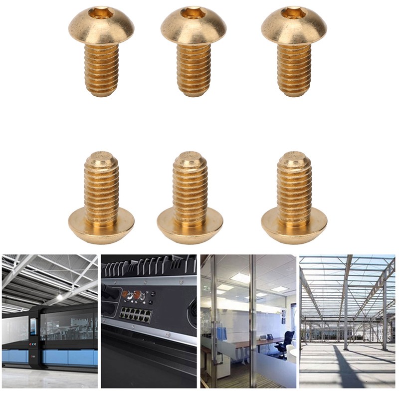 50Pcs Round Hex Socket Screw Copper Fastener Hardware Tools Industrial