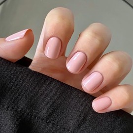 XZMeiLun Pink Press On Nails Short Square 24 Pcs, Designer Reusable Acrylic Fake Nails with Glue, Glossy Soft Gel Nails Wedding, Party, Daily Use, Stick On Glue On Nails, Nails for Women Gift