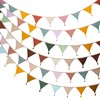 Fabric Bunting Banner, 2 Pack Handmade Neutral String Banner with