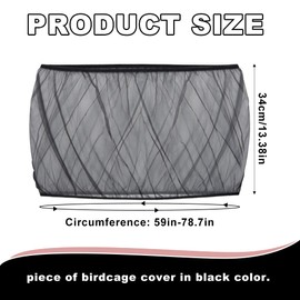 Chihutown Bird Cage Seed Catcher, Bird Cage Mesh Guard Netting, Bird Cage Seed Guard Skirt, Parakeet Cage Skirt for Round Square Cages (black)