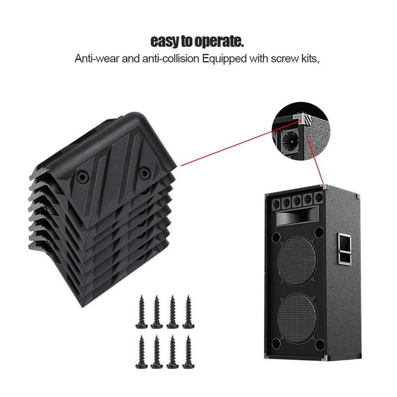 8PCS Thickening Speaker Corner with Screw Kits, Protector Plastic Right-Angle