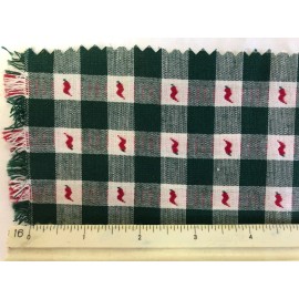 Dan River Chili Dobby Gingham Green and White - Red Chili - 100% Cotton - 10 Yard Piece