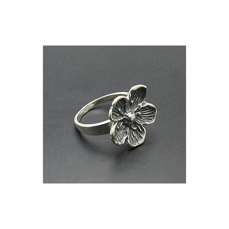 Sterling silver ring flower solid 925 R000827 Empress