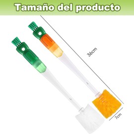 Wzenclave 5 in 1 Multifunctional Water Bottle Cleaning Brush Portátil Leche Biberones Cepillo para Limpiar la Botella de Agua de Mango Largo Adecuado para Boca de Botella Botella Tapa de Botella