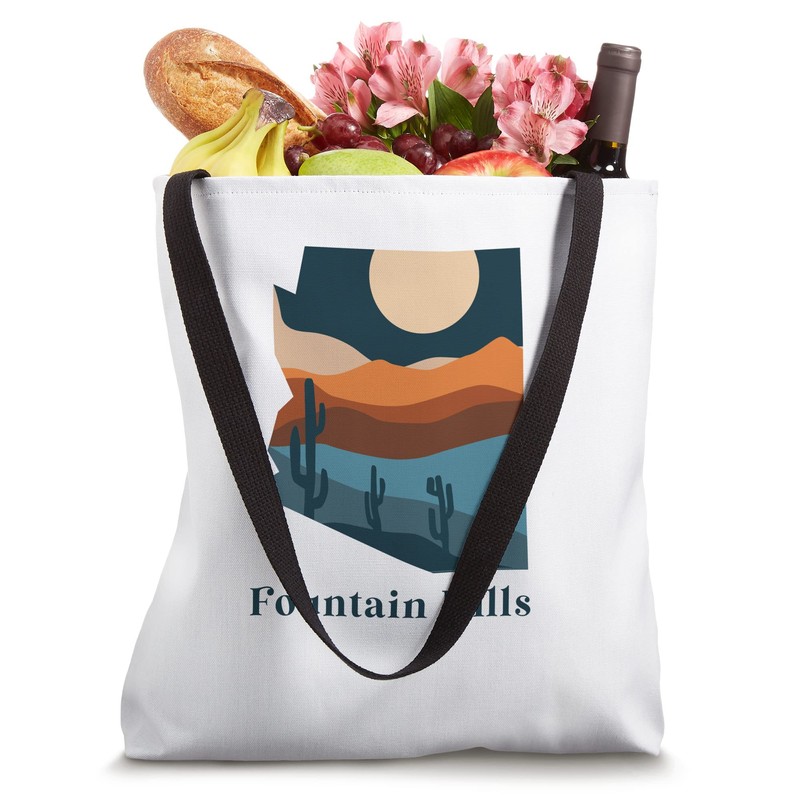 Fountain Hills Arizona Desert Style Boho AZ Landscape Tote Bag