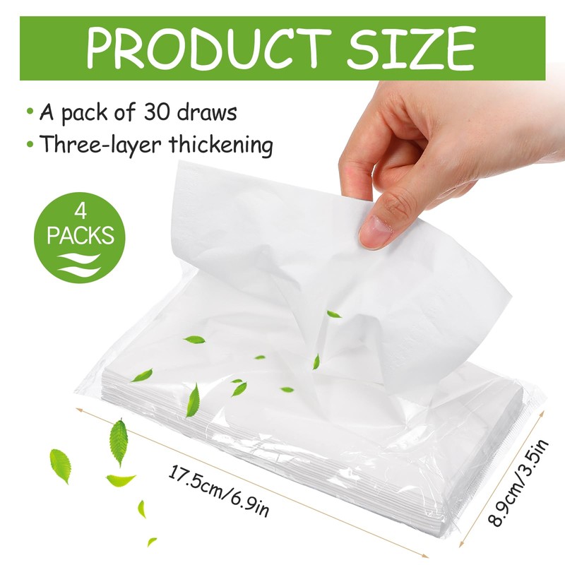 Mudder 4 Pieces Car Tissue Refills, Car Napkin Holder Refill