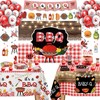 FVABO Baby Q Baby Shower Decorations, Red Gingham BBQ Baby